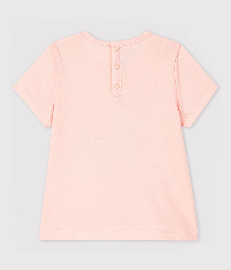 Blusa de manga corta con cuello de beb&eacute; ni&ntilde;a rosa