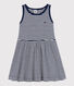 Vestido sin mangas de algodón a rayas para niña
