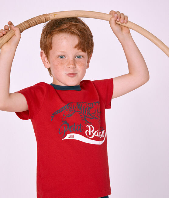 Camiseta manga corta infantil para niño rojo TERKUIT