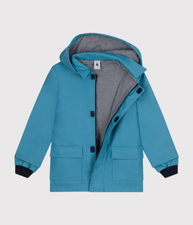 Impermeable emblem&aacute;tico reciclado para ni&ntilde;a/ni&ntilde;o azul