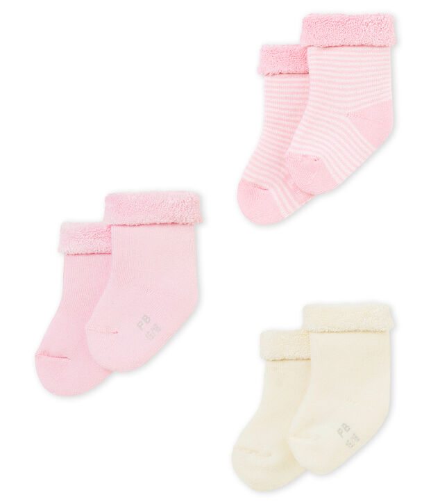 Lote de tres pares de calcetines mixtos de beb&eacute; multicolor
