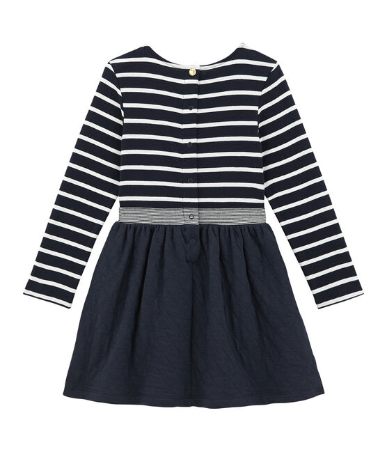 Vestidobi-materiapara niña azul SMOKING/blanco MARSHMALLOW