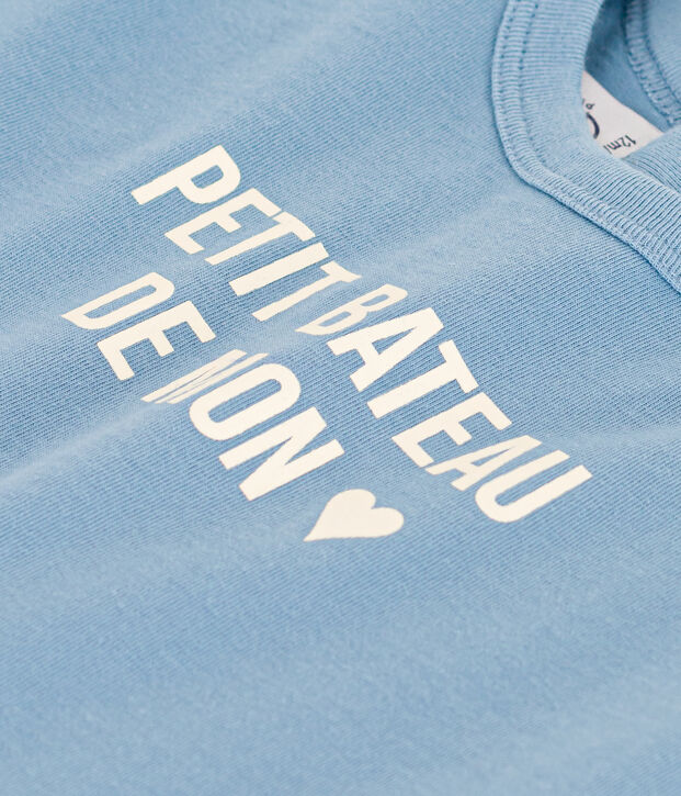 Camiseta de manga larga de jersey para beb&eacute; azul
