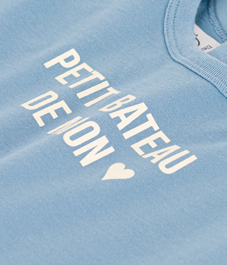 Camiseta de manga larga de jersey para beb&eacute; azul
