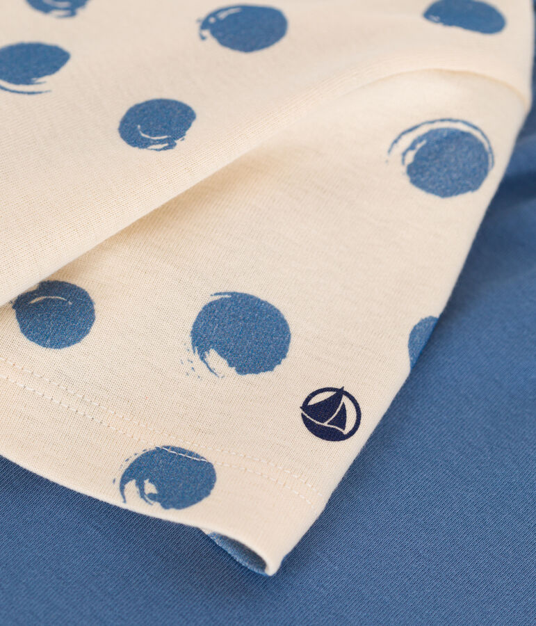 Pijama corto infantil de algod&oacute;n azul/multicolor