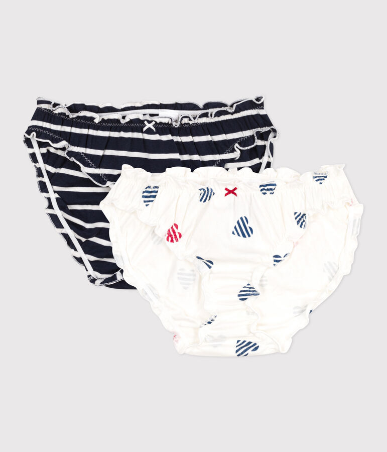 Juego de 2 braguitas de algod&oacute;n con estampado de corazones para mujer multicolor