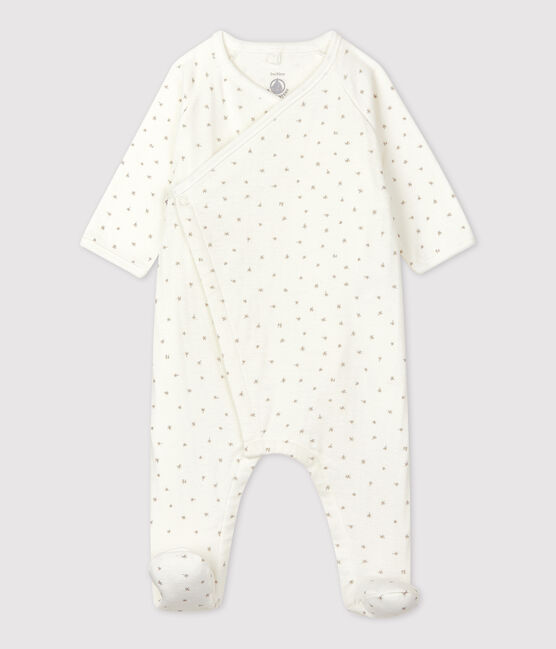 Pelele de algodón orgánico para bebé blanco MARSHMALLOW/blanco MULTICO