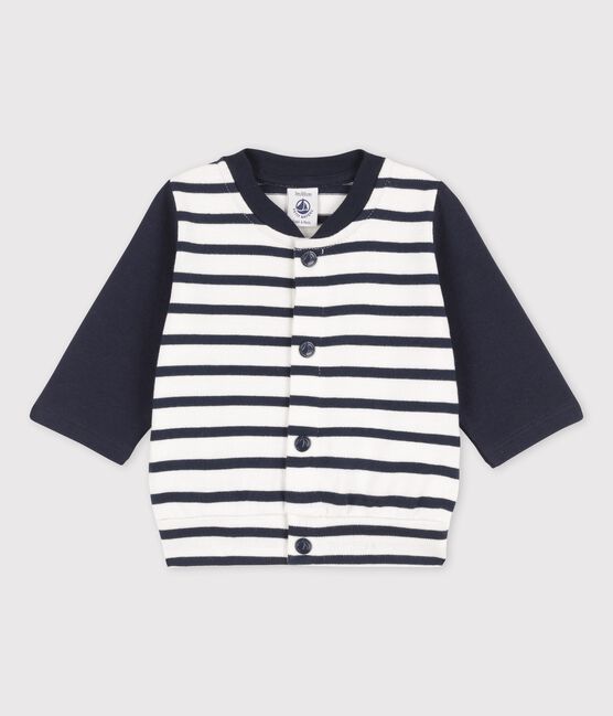 Chaqueta de béisbol de jersey de bebé blanco MARSHMALLOW/azul SMOKING