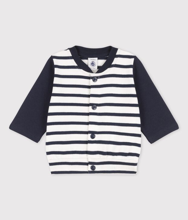 Chaqueta de b&eacute;isbol de jersey de beb&eacute; blanco/azul