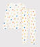 Pijama emociones de algodón y lyocell para niño/niña blanco MARSHMALLOW/blanco MULTICO