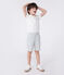Polo infantil de algodón liso de manga corta blanco MARSHMALLOW