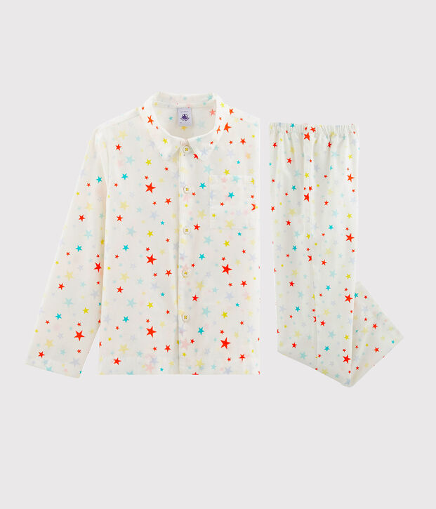 Pijama de sarga para ni&ntilde;o blanco/multicolor