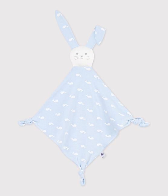 Doudou de algodón con estampado de ballena para bebé azul TOUDOU/blanco MARSHMALLOW