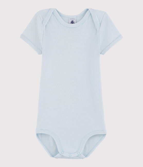 Bodi de manga corta de bebé niña azul FRAICHEUR