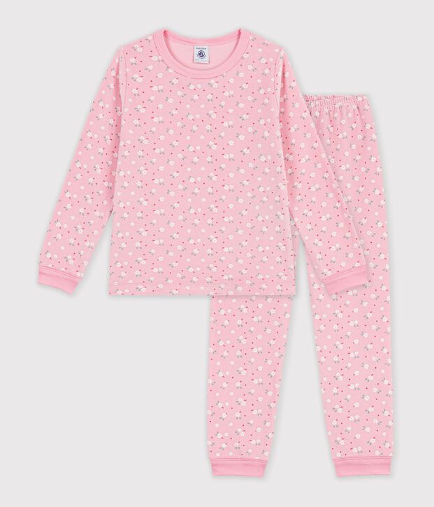 Pijama infantil de terciopelo con estampado rosa/multicolor