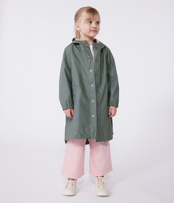 Chubasquero infantil largo y bicolor verde THUYA:CHARME