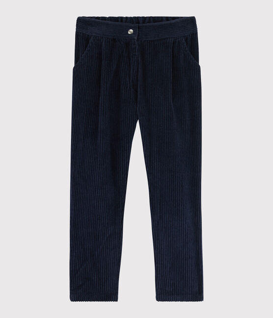 Pantalón de terciopelo para niña azul SMOKING