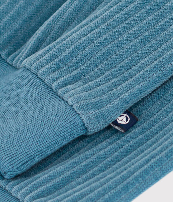 Sudadera de terciopelo para bebé azul POLOCHON