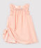 Vestido de manga corta de crepé de bebé niña rosa MINOIS