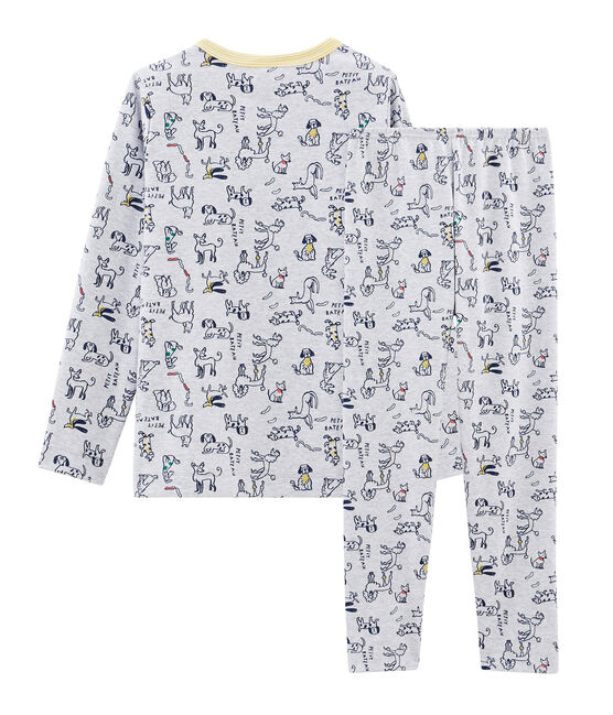 Pijama de punto gris POUSSIERE/blanco MULTICO