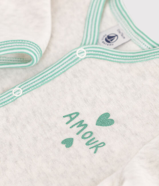 Pijama de terciopelo liso para bebé beige MONTELIMAR CHINE