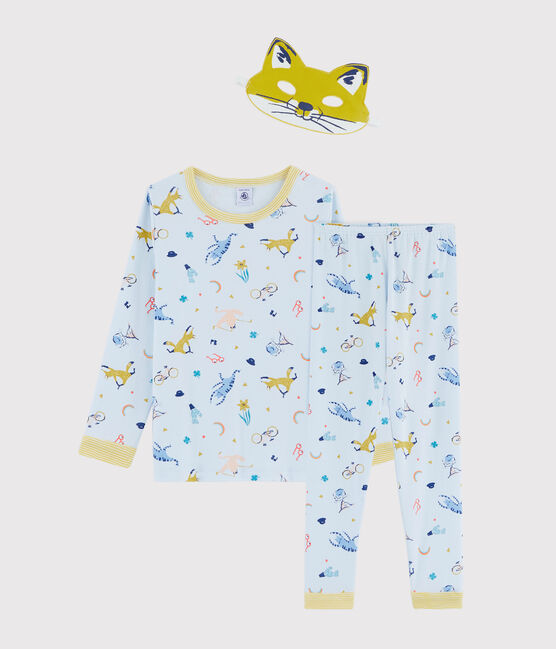 Pijama de disfraz de zorro para niño pequeño de punto azul FRAICHEUR/blanco MULTICO