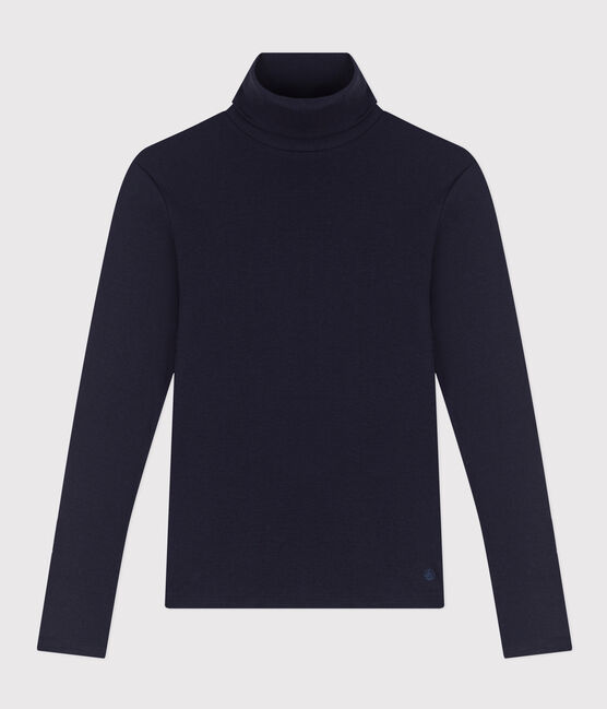 Camiseta Iconique de algodón con cuello alto para mujer azul SMOKING
