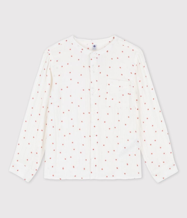 Camisa de gasa de algod&oacute;n estampada para ni&ntilde;o blanco MARSHMALLOW/rojo OMBRIE