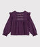 Blusa infantil de manga larga de franela a cuadros azul SMOKING/blanco MULTICO