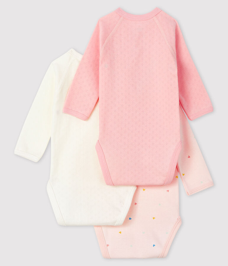 Lote de 3 bodies de nacimiento de manga larga para beb&eacute; multicolor