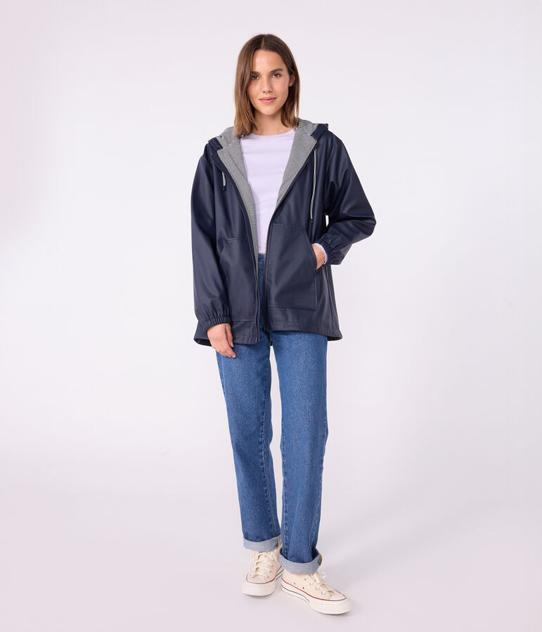 Impermeable corto de mujer azul