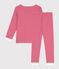 Pijama de algodón milrayas para niño/niña rojo CORRIDA/blanco MARSHMALLOW