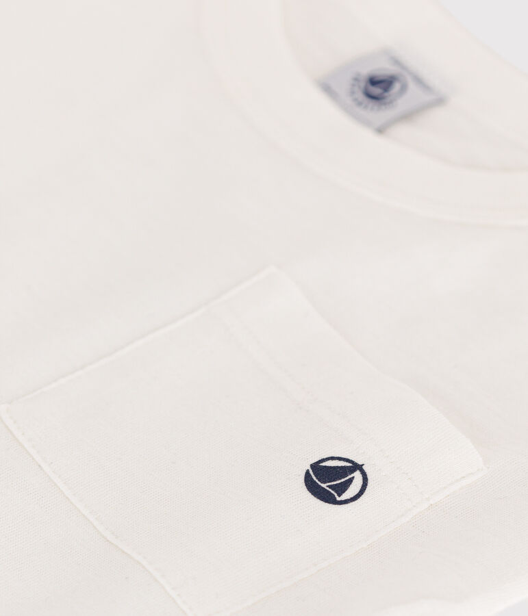 Camiseta de punto flameado para ni&ntilde;o blanco