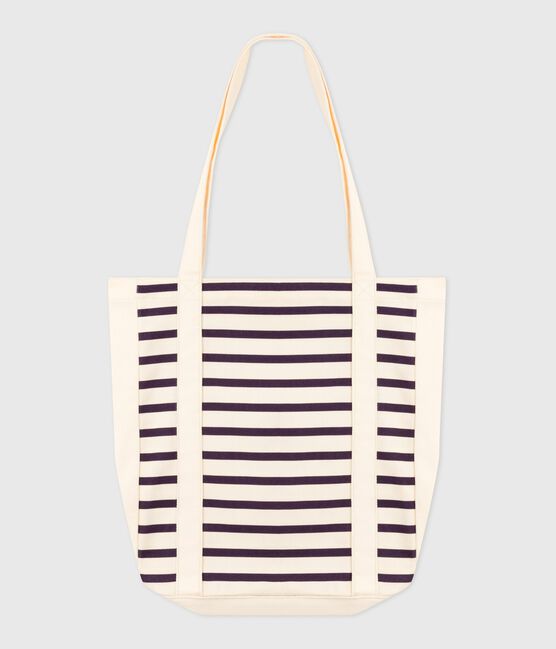Tote bag de tela a rayas para adulto azul MARSHMALLOW/ SOIR