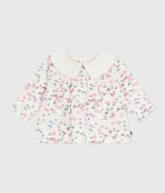 Blusa de algodón de manga larga con estampado de flores para bebé MILK/ MULTICO