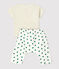 Conjunto de 2 piezas con estampado vegetal de muletón ecológico de bebé beige MONTELIMAR/blanco MULTICO