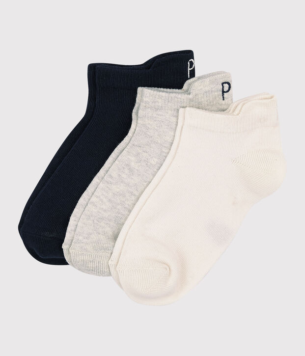 Juego de 3 pares de calcetines cortos de ni&ntilde;a/ni&ntilde;o multicolor