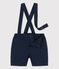 Graciosos «shorts» con tirantes de sarga para bebé azul SMOKING