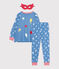 Pijama disfraz unisex de algod&oacute;n fosforescente con capa azul/multicolor