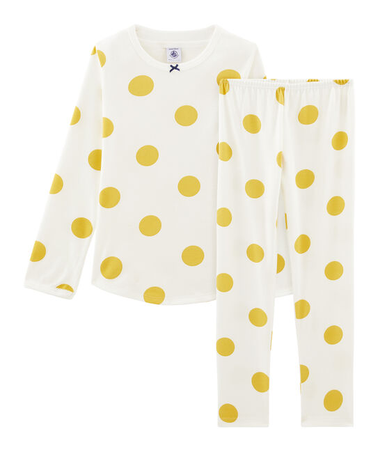 Pijama de punto para niña blanco MARSHMALLOW/amarillo BLE CN