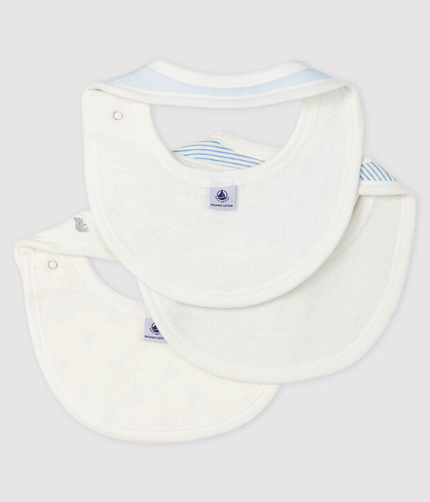 Juego de 3 baberos de punto para beb&eacute; multicolor