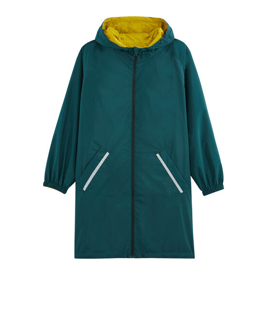 Cortavientos largo reversible para mujer amarillo BAMBOO/verde PINEDE