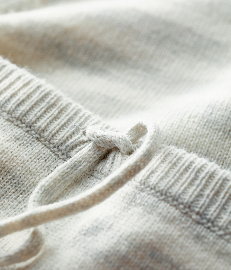 Conjunto de 2 piezas a rayas de punto de beb&eacute; beige/blanco