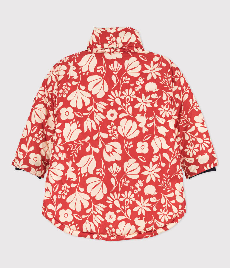 Plum&iacute;fero semilargo estampado de ni&ntilde;a naranja/crudo