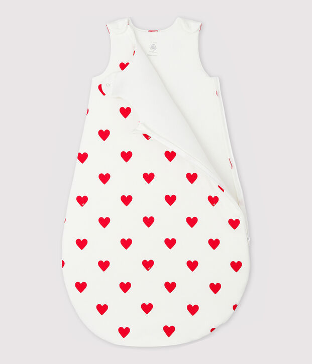 SACO  DE ALGOD&Oacute;N DE BEB&Eacute; CON CORAZONES TOG 2 blanco/rojo