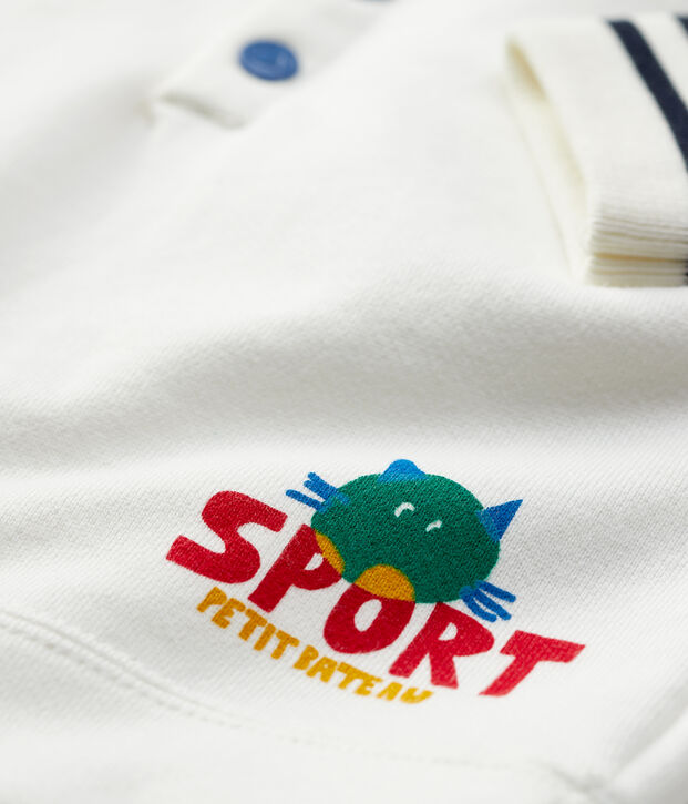 Sudadera de mulet&oacute;n de beb&eacute;. azul/blanco