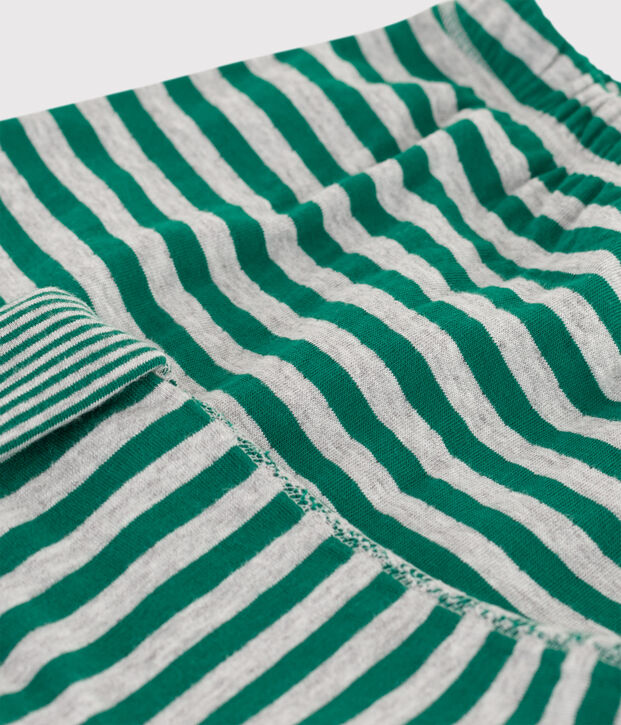Pantal&oacute;n de tejido t&uacute;bico a rayas de beb&eacute; verde/gris