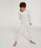 Pijama de tela túbica para niña blanco MARSHMALLOW/blanco MULTICO