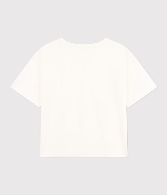 Camiseta la Boxy de algodón de mujer blanco MARSHMALLOW