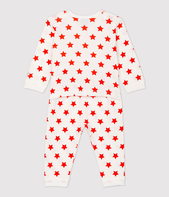 Pelele sin botones de presión de bebé con estrellas de algodón orgánico TOURMALINE/ MARSHMALLOW